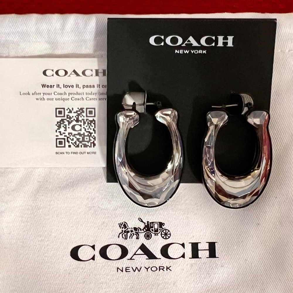 Coach Women's Signature Stone Hoop Earrings